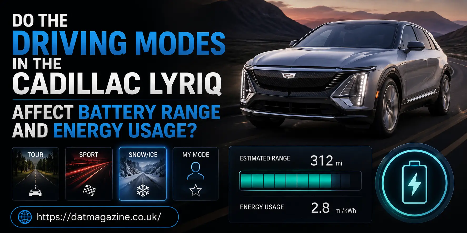 Do the Driving Modes in the Cadillac LYRIQ Affect Battery Range and Energy Usage?
